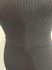 New Reformation Square Neck Tie Straps Rib Knit Black Dress XS NWOT