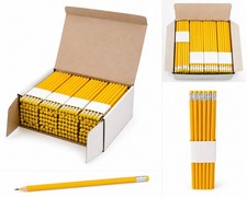 108 Matite Gialle HB con Gomma Nuove in Legno Scuola Ufficio Disegno Lotto