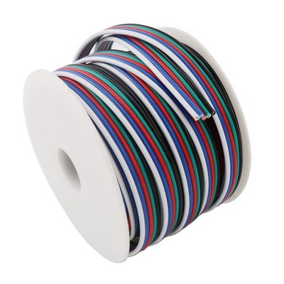 40FT 18 Gauge RGBW Extension Cable 18AWG 5pin 5 Color Stand Electrical Flexib...