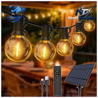 Lichterkette AußEn Solar 20M 30 G40 LED GlüHbirnen Wetterfest IP65 Garten Deko