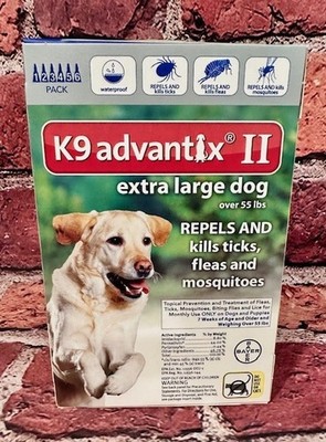 K9 Advantix II Extra Large Dog dose Over 55lbs doses