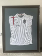 Maglia firmata Beckham maglia Inghilterra incorniciata autografo Inghilterra 2005 Umbro jersey