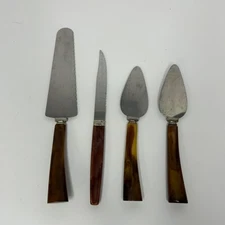 Set of 4 Serving Utensils with Bakelite Handles Cheese Knives Knife Spreading