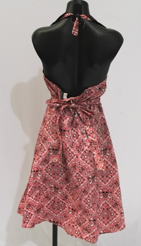 Rock Steady Women's Rockabilly Floral Skull Halter Top Dress EH6 Pink Large - Picture 4 of 4