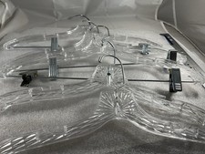 Vtg Clear Plastic Ice Crystal Star Burst Prism Clothes Hangers Set of 5