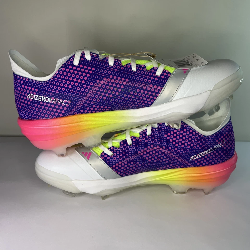 Adidas Adizero Impact TPU Multicolor Baseball Cleats IH3477 Men's Size 12 New - Image 4 of 4