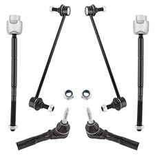 6pcs - All 4 Inner  Outer Tie Rods, Both 2 Front Sway Bar Links