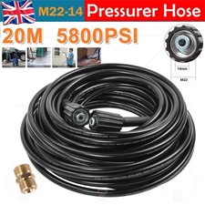 20m Extension Hose High Pressure Washer Hose Heavy Duty M22-14 Jet Power Wash