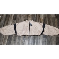 Image of NWT New Reebok x Cardi B Woven Cropped Jacket Ultimate Beige/Black Size 4X
