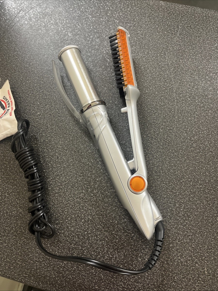 InStyler Rotating Hot Iron IS1001 Silver And Orange Tested