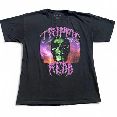 Trippie Redd Skull Black Short Sleeve T-Shirt Size XL Rap Hip Hop Skate