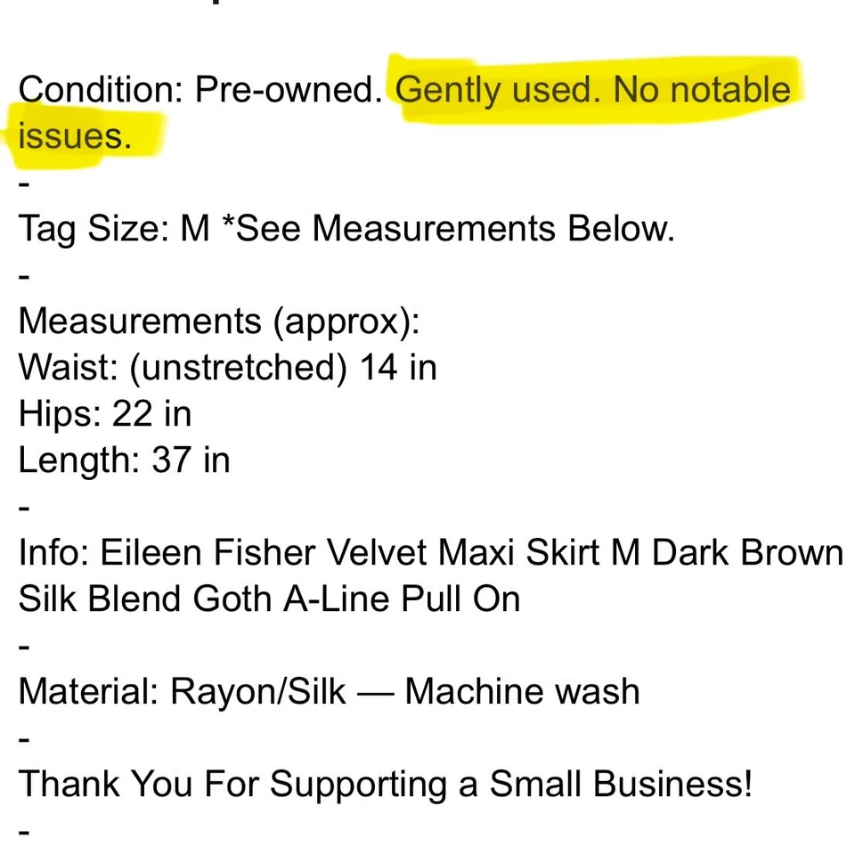 Maxi Falda Eileen Fisher Terciopelo M Marrón Oscuro Mezcla Seda Gótica Línea A Pull On Foto 3 de 4