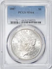 1887 PCGS MS64 Morgan Silver Dollar Philadelphia Mint Choice Uncirculated BU