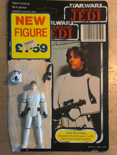 VINTAGE STAR WARS LAST 17 LUKE STORMTROOPER 1984 POTF WITH BACKING CARD