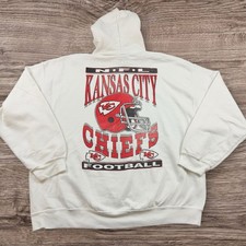 NFL Kansas City Chiefs Retro Hoodie Sweatshirt Adult Size Large