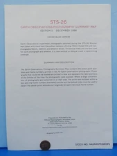 NASA Fold-Out MAP '88 vtg DISCOVERY STS-26 Photography Summary Map HASSELBLAD