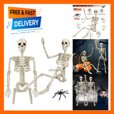 Halloween Skeleton Decorations 36 Inch Life Size Movable Joints Indoor Outdoor