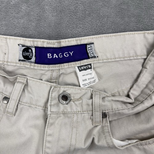 Vintage 90s Levi’s silverTab Baggy Light Wash Denim Cream Beige Jeans Mens 31x32 by Levi's, $45 - Photo 3