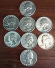 8 SILVER ~ 1964 Washington Quarters ~ P & D Mints  90%  $2.00 Face value