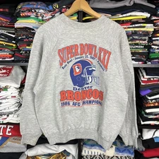Vintage 80s Denver Broncos Super Bowl 1987 AFC Champions Sweatshirt KH18769