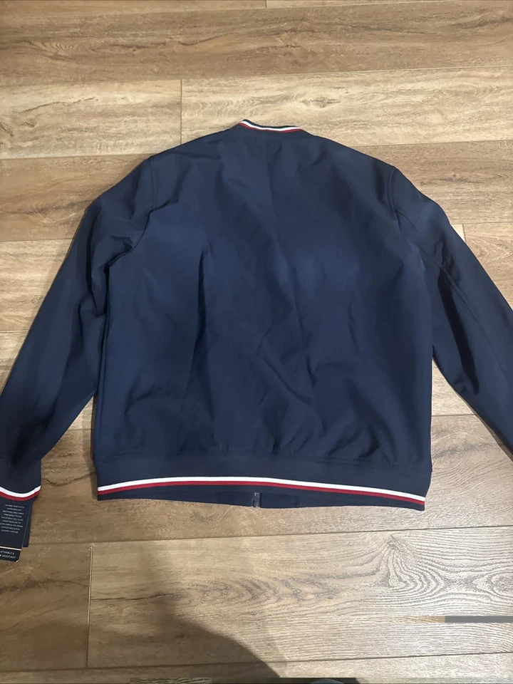 MEN'S Size Large TOMMY HILFIGER JACKET WINDBREAKER Water Resistant Blue - Image 4 of 4