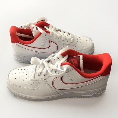 Nike Air Force 1 07 Essential Womens Size 7.5 White Tough Red IO4226-105 New