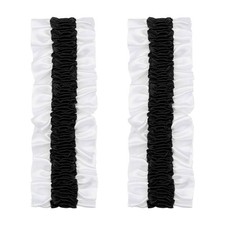 Armband Garter 2pcs Anti-Slip Shirt Sleeve Holder Black on White Color