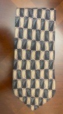 Brooks Brothers Makers Silk Tie Geometric Check Pattern USA Made 3.25