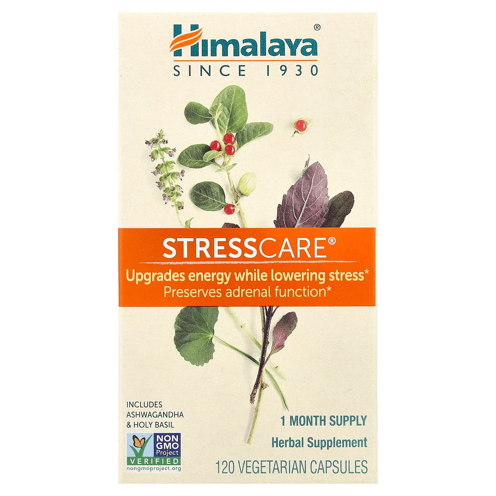Himalaya StressCare 120 Vegetarian Capsules Dairy-Free Gluten-Free Non-GMO 6090₽