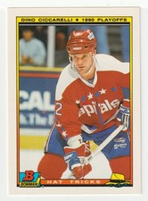 Dino Ciccarelli - Washington - Hat Trick (Hockey Card) 1990-91 Bowman # 15 Mint