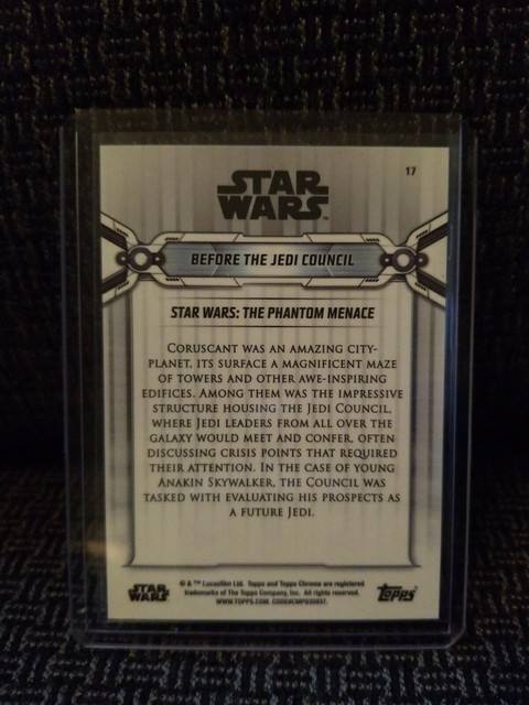 2019 Topps Star Wars Chrome Legacy Before The Jedi Council 17 Qui-Gon Black /10 | eBay