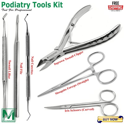 Chiropody Podiatry Tools Kit Toenail Pedicure Ingrown Cutter Pedicure Scissors