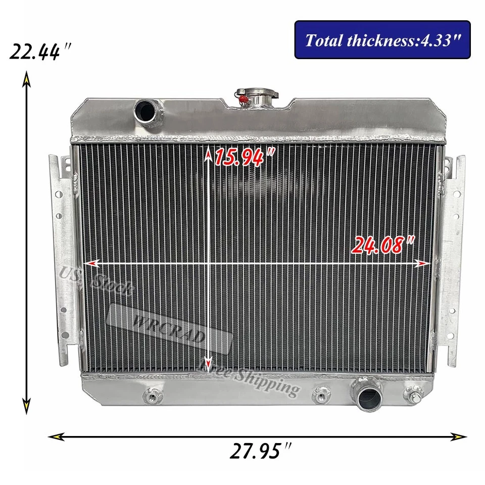 Radiador de aluminio para Chevrolet El Camino Bel Air Impala Caprice 1963-1968 64 66 Foto 2 de 4