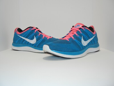 Size 10.5 - Nike Flyknit One+ Neon Turquoise-White-Squadron Blue-Pink Flash