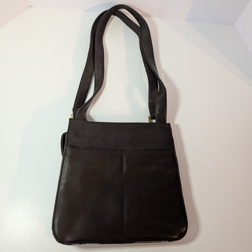 Coletta braune Leder Schulter Handtasche Beuteltasche klassische Umhängetasche, doppelter Riemengriff - Bild 6 von 21