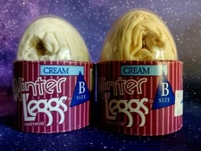 Winter L'eggs CREAM Control Top Pantyhose 2 Pair Size B in Egg Vtg 80's 90's 