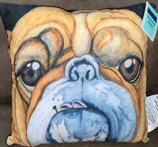 DECORATIVE DOG PILLOW 11  BROWN/BLACK SUPER CUTE 