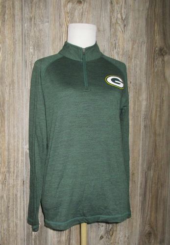 Majestic Green Bay Packers 1/4 Zip Long Sleeve Shirt Top Women's Size Small - Picture 1 of 15