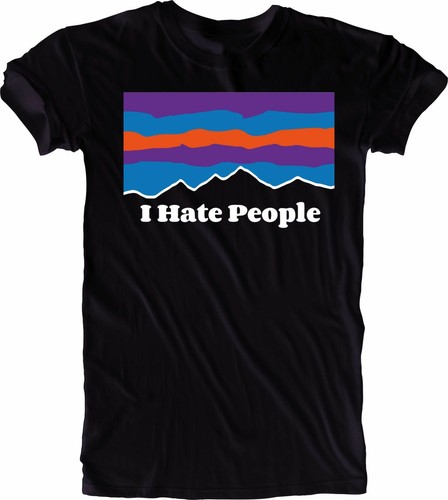 Camiseta para hombre I Hate People retro hecha a mano Prendas para el torso Ropa  - Imagen 1 de 5