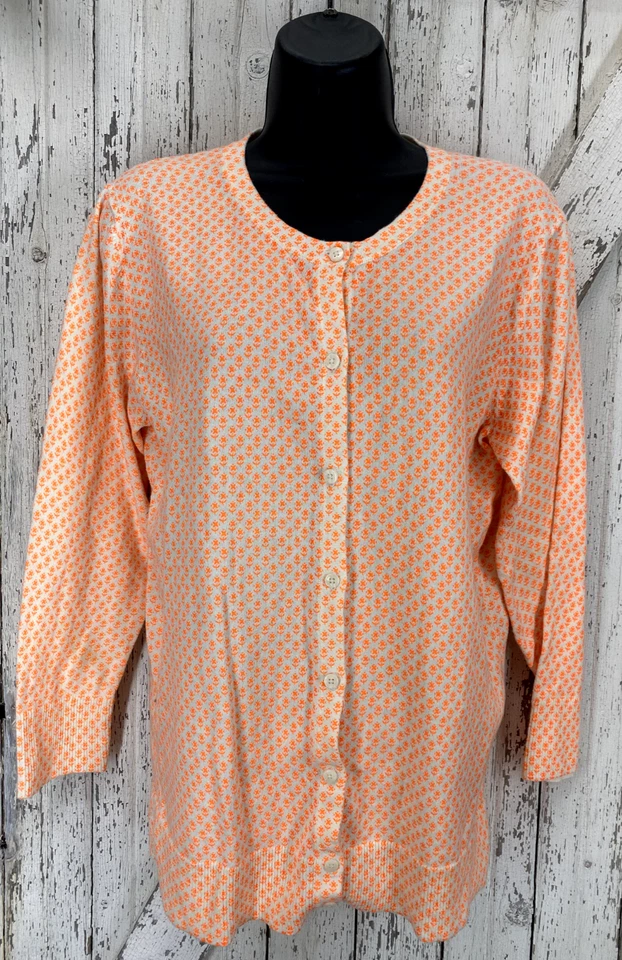 Merona Womens Light Weight Orange Pop Over Cardigan Large Tunic Cover Up Foto 2 de 4