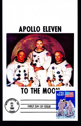 Moon Apollo Eleven Sc 2419 FDCard 1969  Crew of Apollo Eleven - Express Mail - Bild 1 von 2