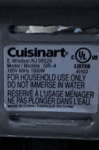 Cuisinart Griddler GR-4 5-in-1 Original Power Cord Replacement - Picture 7 of 7