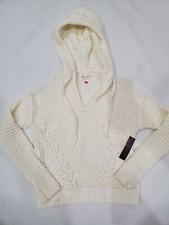 NOBO No Boundaries Knit Pullover Hoodie White Juniors Size S 3-5 