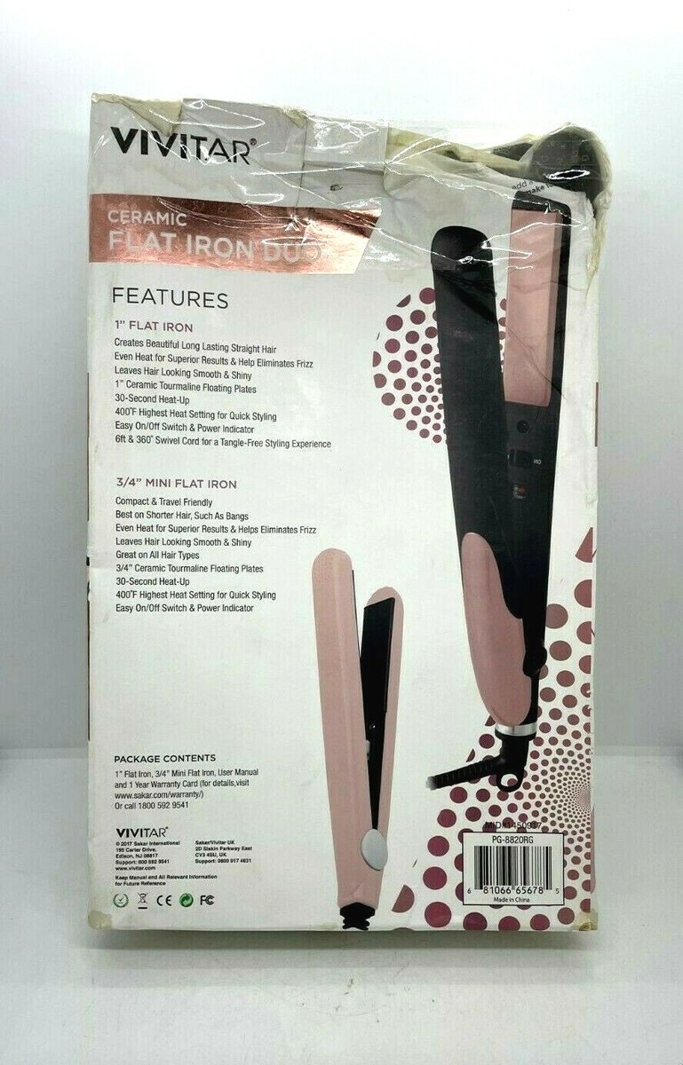 VIVITAR Simply Beautiful Duo Ceramic Flat Iron FREE SHIPPINGa