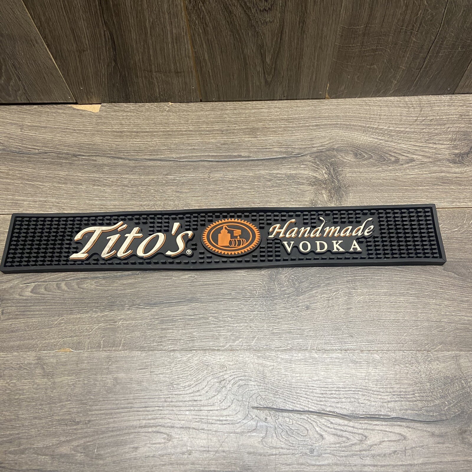 Tito's Hand Made Vodka Rubber Shot Spill Rail Runner Bar Bartender Mat