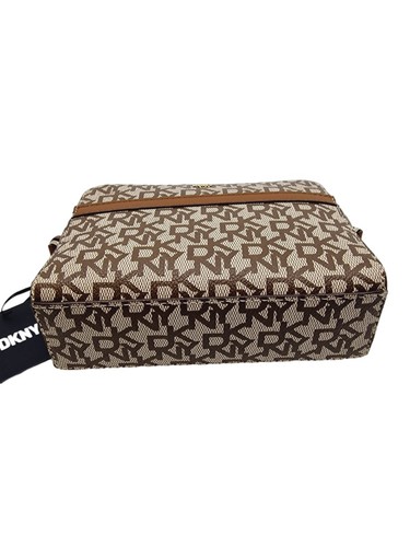 DKNY Faye Zip Top Small Logo Camera Crossbody Bag Brown - Picture 9 of 12