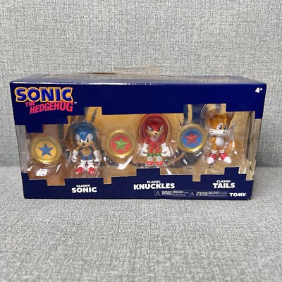 Tomy Pixelated Sonic The Hedgehog Sonic Boom Classic Knuckles Tails Figures 3 Pk