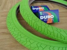 PAIR of 20" BMX Bicycle LIME NEON GREEN Street Tires  Tubes 20X1.95 New