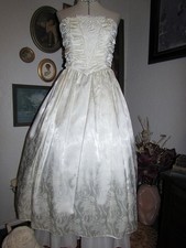 Vtg GUNNE SAX Jessica McClintock Satin Corset Cottagecore Dress Gown bridal