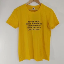 Just Be Quiet T-shirt Mustard Yellow Large